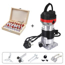 800w 30000rpm Wood Router Tool Combo Kit Electric Woodworking Machines Power Carpentry Manual Trimmer Tools With Milling Cutter