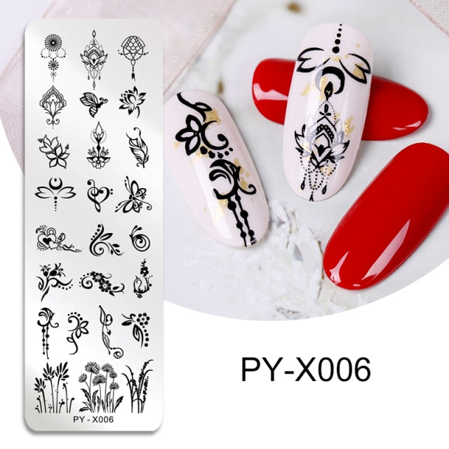 PICT YOU Nail Stamping Plate Geometric Line DIY Image Plate Stencil For Nails Polish Printing Stamping Templates Design Tools