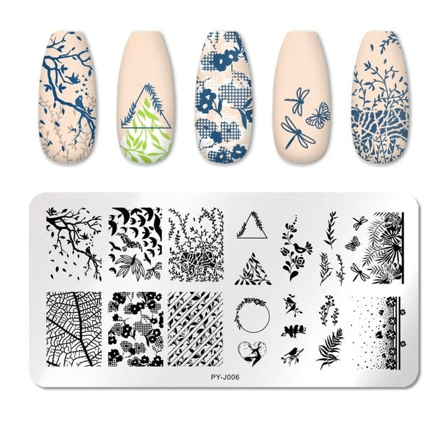 PICT YOU Nail Stamping Plate Geometric Line DIY Image Plate Stencil For Nails Polish Printing Stamping Templates Design Tools