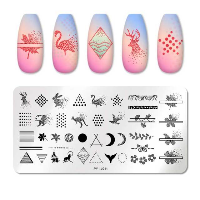 PICT YOU Nail Stamping Plate Geometric Line DIY Image Plate Stencil For Nails Polish Printing Stamping Templates Design Tools