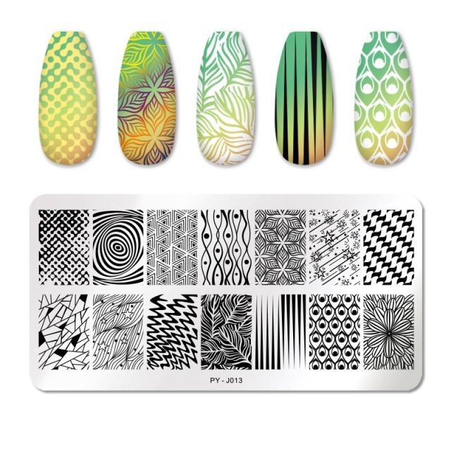 PICT YOU Nail Stamping Plate Geometric Line DIY Image Plate Stencil For Nails Polish Printing Stamping Templates Design Tools