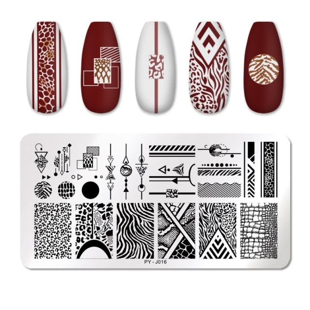 PICT YOU Nail Stamping Plate Geometric Line DIY Image Plate Stencil For Nails Polish Printing Stamping Templates Design Tools