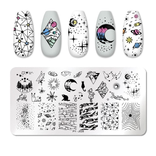 PICT YOU Nail Stamping Plate Geometric Line DIY Image Plate Stencil For Nails Polish Printing Stamping Templates Design Tools