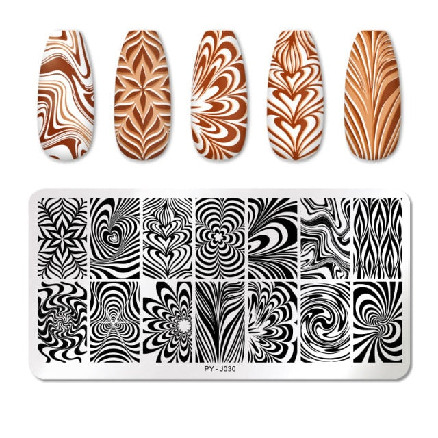 PICT YOU Nail Stamping Plate Geometric Line DIY Image Plate Stencil For Nails Polish Printing Stamping Templates Design Tools
