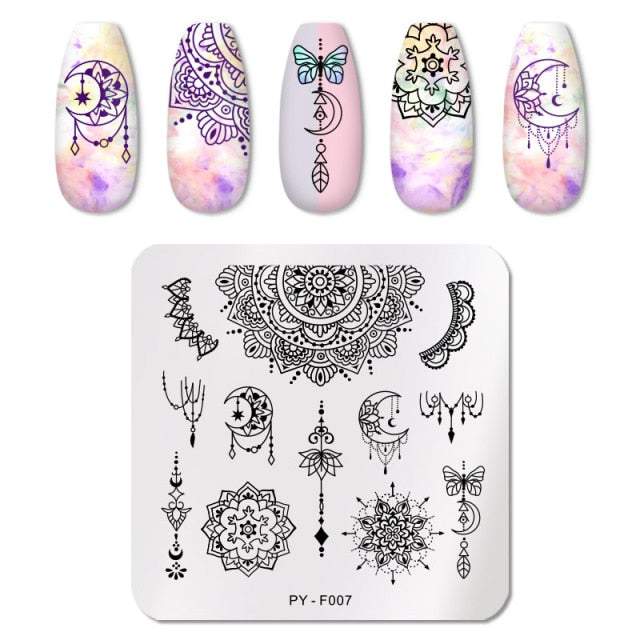 PICT YOU Nail Stamping Plate Geometric Line DIY Image Plate Stencil For Nails Polish Printing Stamping Templates Design Tools