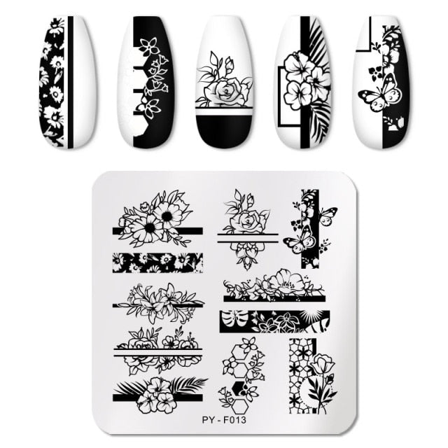 PICT YOU Nail Stamping Plate Geometric Line DIY Image Plate Stencil For Nails Polish Printing Stamping Templates Design Tools