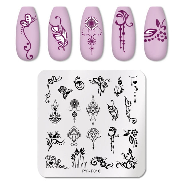 PICT YOU Nail Stamping Plate Geometric Line DIY Image Plate Stencil For Nails Polish Printing Stamping Templates Design Tools
