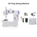 Sewing Machines Portable Mini Electric Household Crafting Mending with Foot Pedal Cutter Light for Home Beginners Kids Purple