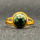 Momiji Natural Stone Open Ring for Women Handmade Bohemian Jewelry Gift Crystal Moonstone Tigereye Wedding Party Ring Adjustable