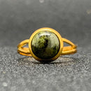Momiji Natural Stone Open Ring for Women Handmade Bohemian Jewelry Gift Crystal Moonstone Tigereye Wedding Party Ring Adjustable