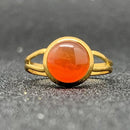 Momiji Natural Stone Open Ring for Women Handmade Bohemian Jewelry Gift Crystal Moonstone Tigereye Wedding Party Ring Adjustable