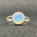 Momiji Natural Stone Open Ring for Women Handmade Bohemian Jewelry Gift Crystal Moonstone Tigereye Wedding Party Ring Adjustable