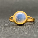 Momiji Natural Stone Open Ring for Women Handmade Bohemian Jewelry Gift Crystal Moonstone Tigereye Wedding Party Ring Adjustable