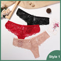 3 Pcs Panties Underwear Woman Lace Thong G String Sexy Briefs Lingerie Woman Thong T-back Lace Female Low Waist Women's Panties