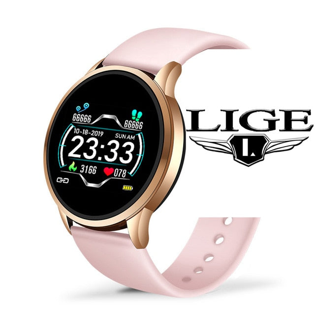 LIGE 2020 New Smart Watch Men Heart Rate Blood Pressure Information Reminder Sport Waterproof Smart Watch for Android IOS Phone