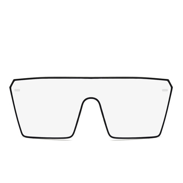 2020 Fashion Oversized Square Sunglasses Retro Gradient Big Frame Sun Glasses For  Women One Piece Gafas Shade Mirror Clear Lens