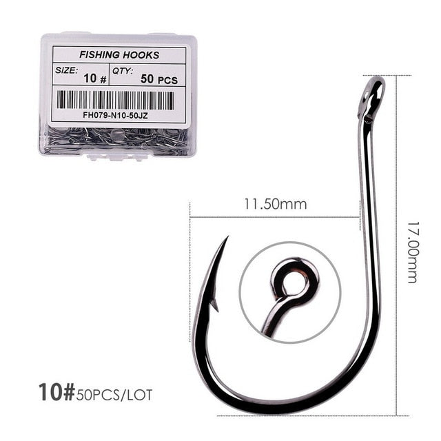 50pcs / 20pcs / Box Circle Carp Eyed Fishing Hook Size 2-22
