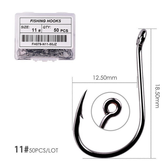 50pcs / 20pcs / Box Circle Carp Eyed Fishing Hook Size 2-22