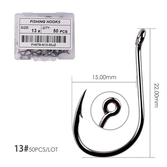 50pcs / 20pcs / Box Circle Carp Eyed Fishing Hook Size 2-22