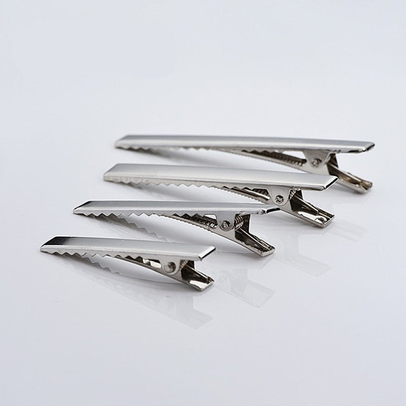 50pcs/lot Metal Crocodile Clips Cable Lead Testing Metal Alligator Clips Clamps Hair Clips Hairpins 35mm-75mm