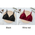 Women Lace Bra No Steel Ring Beauty Back Wrapped Chest Comfortable Daisy Brassiere Stretch Triangle Cup Padded Underwear 1/2Pcs