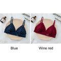 Women Lace Bra No Steel Ring Beauty Back Wrapped Chest Comfortable Daisy Brassiere Stretch Triangle Cup Padded Underwear 1/2Pcs