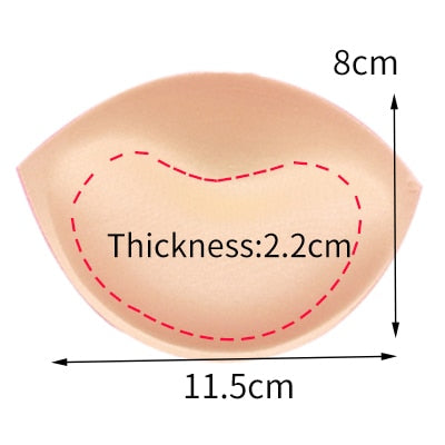 2pcs 1pair Sponge Inserts In Bra Padded for Swimsuit Breast Push Up Fill Brassiere Breast Patch Pads Women Intimates Accessories