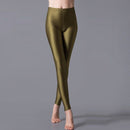 VIIANLES Neon Leggings Women Multiple Color Black Legging Skinny High Elastic Pants Casual Fluorescent Shiny Pant Leggings
