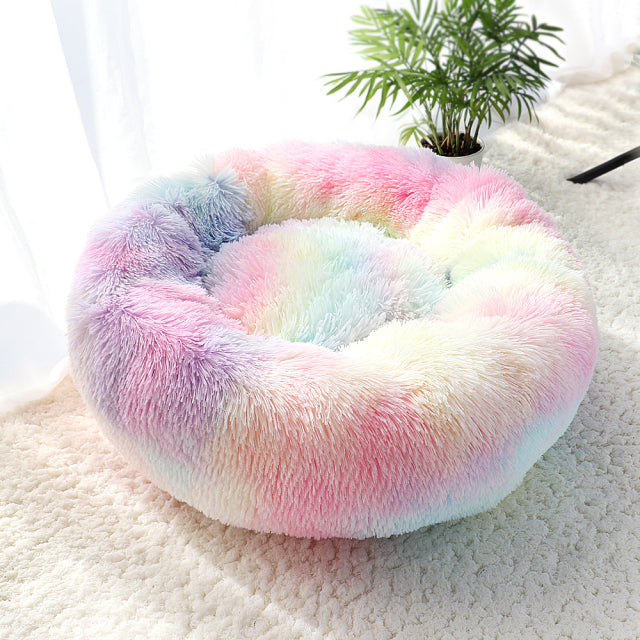 Pet Dog Bed Mat Fluffy Calming Dog Bed Blanket Long Plush Cat Dog House Beds Hondenmand Round Lounger Sofa Sleeping Bag Kennel