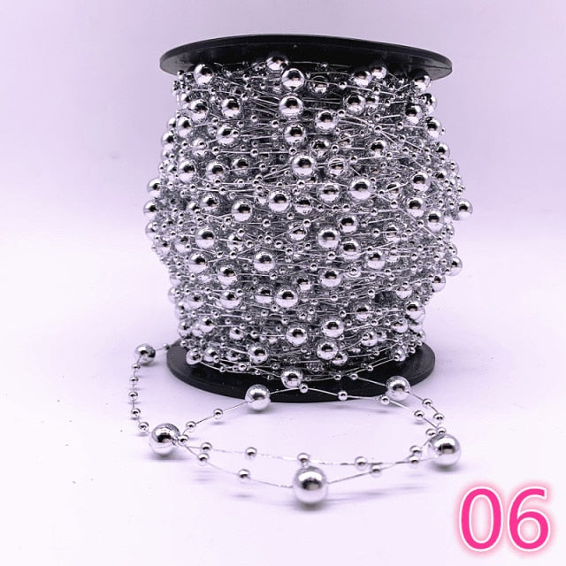5 Yards 3-8mm Fishing Line Artificial Pearls Flower Beads Chain Garland Flowers Wedding Party Decoration Diy Accessories