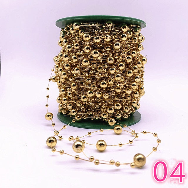 5 Yards 3-8mm Fishing Line Artificial Pearls Flower Beads Chain Garland Flowers Wedding Party Decoration Diy Accessories