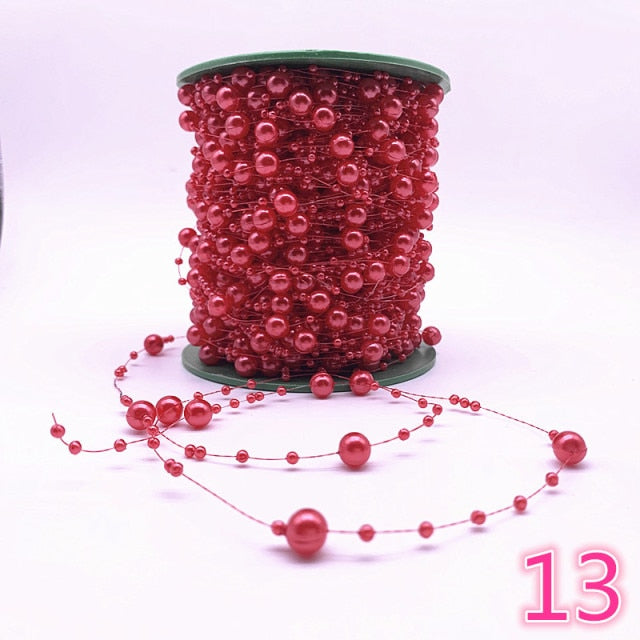 5 Yards 3-8mm Fishing Line Artificial Pearls Flower Beads Chain Garland Flowers Wedding Party Decoration Diy Accessories