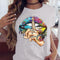 2020 Lips Watercolor Graphic T Shirt lip Women Tops Shirt Base O-neck Sexy Black Tees Kiss lip Funny whisper words Girls Tshirt