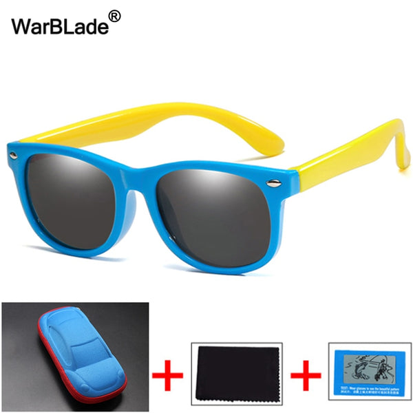 WarBlade Polarized Kids Sunglasses Silicone Flexible Children Sun Glasses UV400 Fashion Boy Girls Baby Shades Eyewear with Boxes
