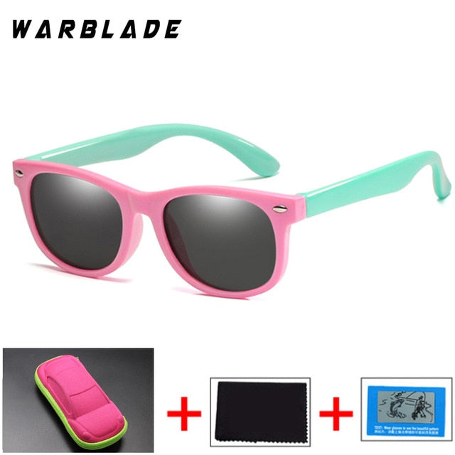 WarBlade Polarized Kids Sunglasses Silicone Flexible Children Sun Glasses UV400 Fashion Boy Girls Baby Shades Eyewear with Boxes