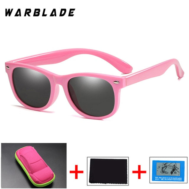 WarBlade Polarized Kids Sunglasses Silicone Flexible Children Sun Glasses UV400 Fashion Boy Girls Baby Shades Eyewear with Boxes