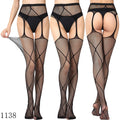 Hot Sale Erotic Stockings With Garter Belt For Women Fishnet Pantyhose Plus Size Thigh High Socks Sexy Lingerie
