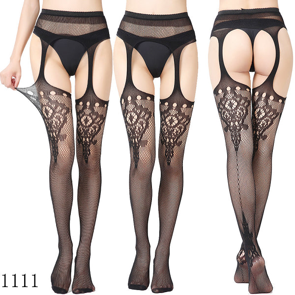 Hot Sale Erotic Stockings With Garter Belt For Women Fishnet Pantyhose Plus Size Thigh High Socks Sexy Lingerie