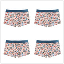 4pcs/lot Mens Underwear Boxers Cotton Fashion Printed Men Underpants Boxer Shorts Male Panties Pouch Vetement Homme