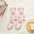 New Arrivals Japanese Korean Style Cartoon Flower Women Socks Harajuku Kawaii Socks Breathable Spring Autumn Casual Socks