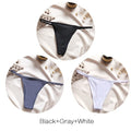 FINETOO M-XL Cotton Bikini Panties T-back Thong Sexy Low Waist Women Underwear Cotton G-String Underpants Femlae Lingerie 3Pcs
