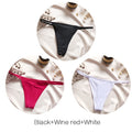 FINETOO M-XL Cotton Bikini Panties T-back Thong Sexy Low Waist Women Underwear Cotton G-String Underpants Femlae Lingerie 3Pcs
