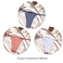 FINETOO M-XL Cotton Bikini Panties T-back Thong Sexy Low Waist Women Underwear Cotton G-String Underpants Femlae Lingerie 3Pcs