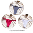 FINETOO M-XL Cotton Bikini Panties T-back Thong Sexy Low Waist Women Underwear Cotton G-String Underpants Femlae Lingerie 3Pcs