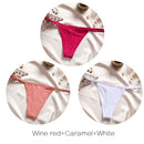 FINETOO M-XL Cotton Bikini Panties T-back Thong Sexy Low Waist Women Underwear Cotton G-String Underpants Femlae Lingerie 3Pcs