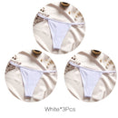 FINETOO M-XL Cotton Bikini Panties T-back Thong Sexy Low Waist Women Underwear Cotton G-String Underpants Femlae Lingerie 3Pcs