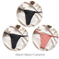 FINETOO M-XL Cotton Bikini Panties T-back Thong Sexy Low Waist Women Underwear Cotton G-String Underpants Femlae Lingerie 3Pcs