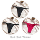 FINETOO M-XL Cotton Bikini Panties T-back Thong Sexy Low Waist Women Underwear Cotton G-String Underpants Femlae Lingerie 3Pcs