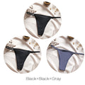 FINETOO M-XL Cotton Bikini Panties T-back Thong Sexy Low Waist Women Underwear Cotton G-String Underpants Femlae Lingerie 3Pcs
