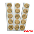 100-500pcs Round Natural Kraft Handmade Stickers Scrapbooking For Package Adhesive Thank You Sticker Seal Labels Stationery